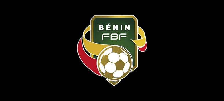 Emblème officiel de la Fédération béninoise de football sur fond noir