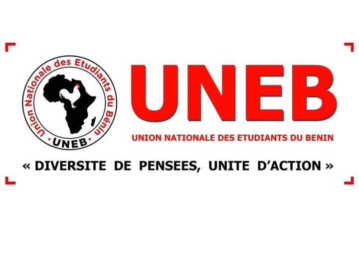Logo circulaire avec silhouette de l’Afrique, texte rouge UNEB et slogan en noir sur fond blanc